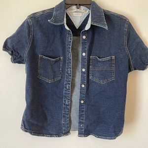 Tommy Hilfiger stretchy denim short sleeve button up